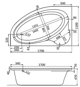 Ванна акриловая Santek Эдера 170x110 L 1WH111995 Ванна акриловая Santek Эдера 170x110 L 1WH111995, 2