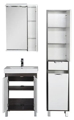 Шкаф-зеркало Aquanet Гретта 60 R белый/венге 00173994