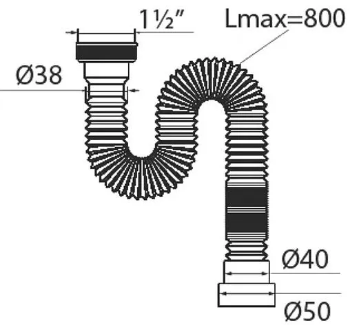 Сифон гофрированный для мойки VIRPlast Мини Элит 30986244 Сифон гофрированный для мойки VIRPlast Мини Элит 30986244