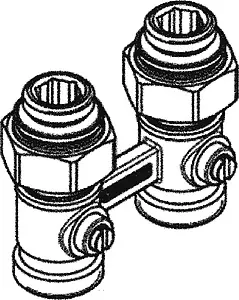 Узел нижнего подключения радиатора прямой ¾&quot;ек x ¾&quot;нг (½&quot;н) TECE 8740437, 3