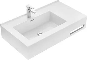 Раковина Aquaton Квадро Про 80 L с полотенцедержателем белый 1A734431QA01L, 1