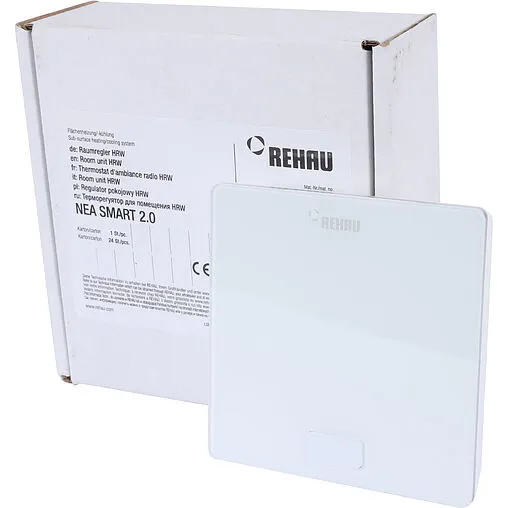 Беспроводной комнатный терморегулятор 24В Rehau Nea Smart 2.0 HRW белый 13280121003