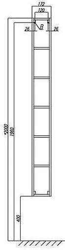 Шкаф-пенал подвесной открытый Aquaton Йорк 20 дуб сонома 1A171103YOB40