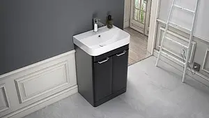 Тумба-умывальник напольная ISVEA Fonte 57 чёрный 21USS014457I+10SQ50057SV, 5