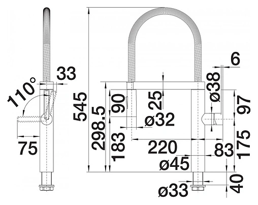 Смеситель для кухни с выдвижным изливом Blanco Culina-S хром 517597 Смеситель для кухни с выдвижным изливом Blanco Culina-S хром 517597