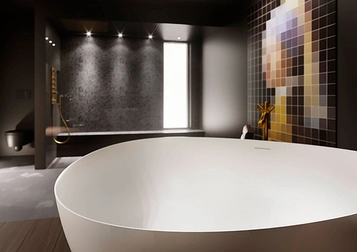 Ванна отдельностоящая из искусственного камня Riho Oviedo 160x160 белый B125001105