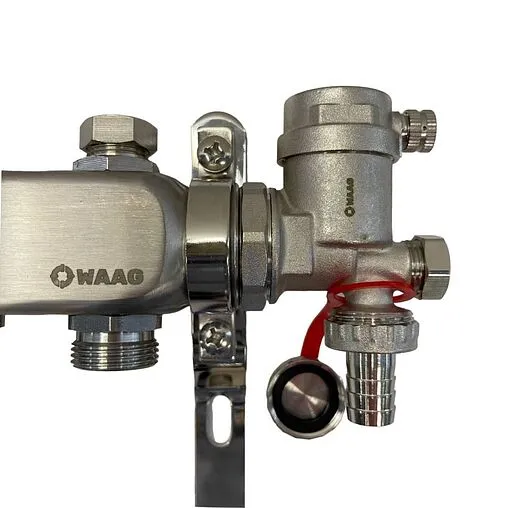 Группа коллекторная без расходомеров 3 отвода 1&quot;в/в x ¾&quot;ек WAAG WG.588.0603.F