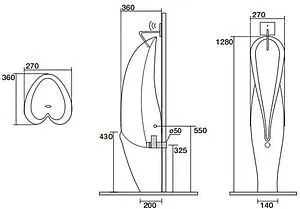Писсуар с внешним подводом воды Kerasan Artwork Groove белый 473001, 2