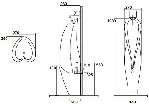 Писсуар с внешним подводом воды Kerasan Artwork Groove белый 473001