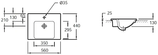 Раковина Jacob Delafon Odeon Up 56 белый E4756-00 Раковина Jacob Delafon Odeon Up 56 белый E4756-00