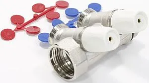 Коллектор запорный проходной 2 отвода 1&quot;в/н x ¾&quot;ек Rehau Rautitan 11316441001, 4