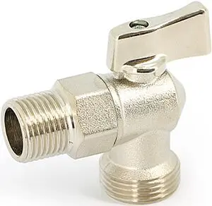 Кран шаровый угловой для бытовой техники ½"н x ¾"н Uni-fitt 181N2300 Кран шаровый угловой для бытовой техники ½"н x ¾"н Uni-fitt 181N2300, 1