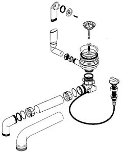 Набор доукомплектации клапаном-автоматом Blanco нержавеющая сталь/чёрный 217163 Набор доукомплектации клапаном-автоматом Blanco нержавеющая сталь/чёрный 217163, 2