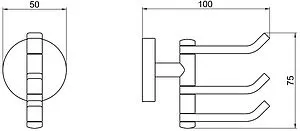 Крючок поворотный тройной Aquatek Бетта чёрный матовый AQ4632MB Крючок поворотный тройной Aquatek Бетта чёрный матовый AQ4632MB, 2