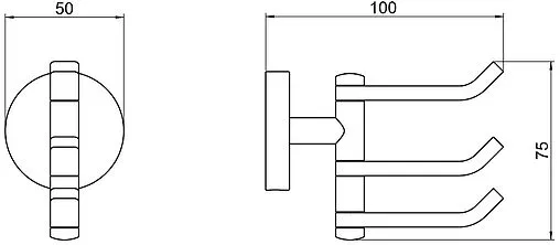 Крючок поворотный тройной Aquatek Бетта чёрный матовый AQ4632MB