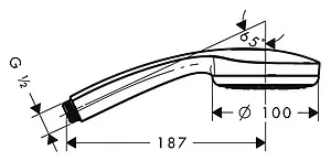 Лейка ручного душа Hansgrohe Croma 100 Multi 3jet хром 28536000 Лейка ручного душа Hansgrohe Croma 100 Multi 3jet хром 28536000, 2