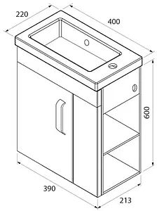 Тумба-умывальник подвесная IDDIS Torr 40 белый TOR40WRi95K Тумба-умывальник подвесная IDDIS Torr 40 белый TOR40WRi95K, 2