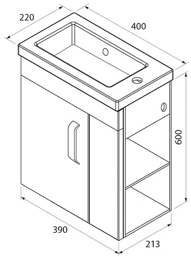 Тумба-умывальник подвесная IDDIS Torr 40 белый TOR40WRi95K