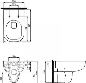 Унитаз подвесной безободковый Geberit Smyle Square Rimfree белый 500.210.01.1 Унитаз подвесной безободковый Geberit Smyle Square Rimfree белый 500.210.01.1, 2