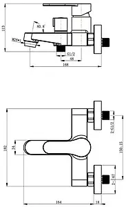 Смеситель для ванны Swedbe Atlas хром 2130, 2