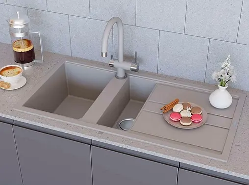 Мойка кухонная Omoikiri Kitagawa 100-2-GR leningrad grey 4993804