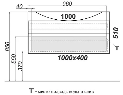 Тумба-умывальник Aqwella Bergamo 100 белый Ber.01.10/W+Ber.10.04.D