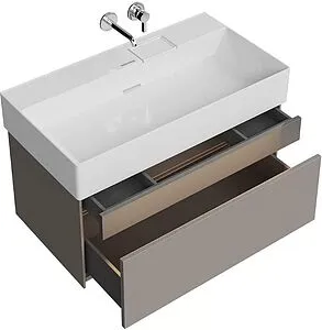 Тумба-умывальник подвесная Kerama Marazzi Logica 90 песчаный LOG.90.2\SAN+LO.wb.90.2+LO.dis.02\CR Тумба-умывальник подвесная Kerama Marazzi Logica 90 песчаный LOG.90.2\SAN+LO.wb.90.2+LO.dis.02\CR, 3