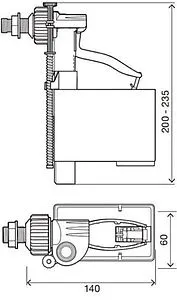 Заливной клапан для бачка ½&quot; пластик боковой OLI UNI JOLLY 560171, 2