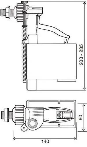 Заливной клапан для бачка ½&quot; пластик боковой OLI UNI JOLLY 560171