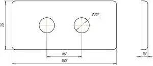 Двойная розетка с маскировочными трубками 50мм Schlosser черный 603000097.Ral 9005 Двойная розетка с маскировочными трубками 50мм Schlosser черный 603000097.Ral 9005, 2