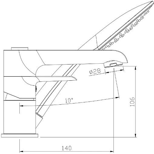 Смеситель на борт ванны на 3 отверстия Rossinka белый/хром W40-39