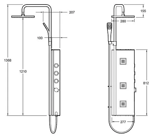 Душевая панель с термостатом для душа Jacob Delafon WaterTile хром E3872-185 Душевая панель с термостатом для душа Jacob Delafon WaterTile хром E3872-185