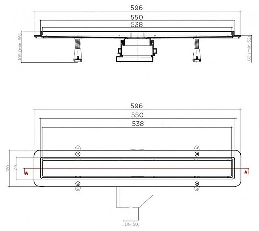 Лоток душевой Set 650мм h=52мм 0.8л/сек Pestan Betto Net Line 650 13702517