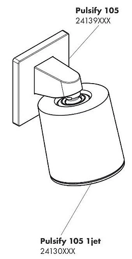 Держатель верхнего душа на стену Hansgrohe Pulsify 105 чёрный матовый 24139670