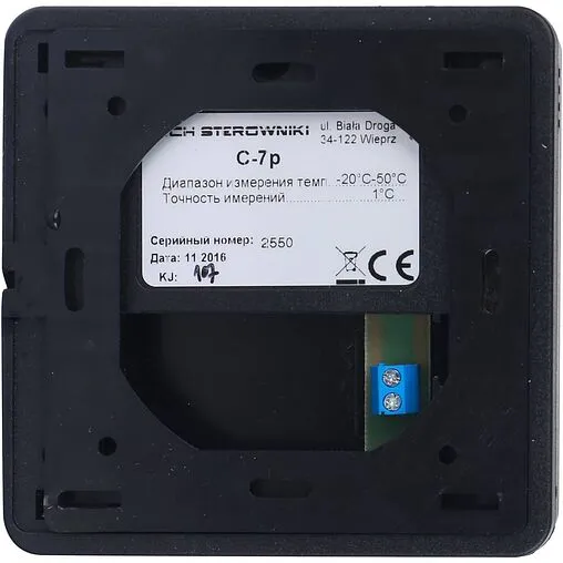 Проводной комнатный датчик TECH ST-C-7p черный WG.03.0130