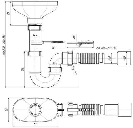 Сифон разрыв струи Ани Пласт DR0115 Сифон разрыв струи Ани Пласт DR0115