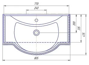 Тумба-умывальник напольная Домино Rich 80 белое дерево DR6003T+4620008198941, 3