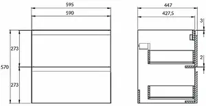 Тумба-умывальник подвесная Cersanit Moduo 60 белый 64140+, 2