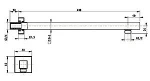Держатель верхнего душа на стену Villeroy&Boch Universal хром TVC00045453061 Держатель верхнего душа на стену Villeroy&Boch Universal хром TVC00045453061, 2