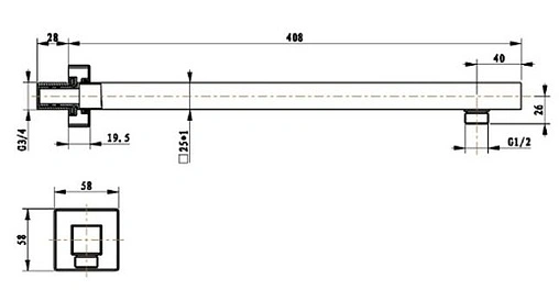 Держатель верхнего душа на стену Villeroy&amp;Boch Universal хром TVC00045453061