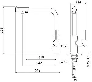 Смеситель для кухни с подключением к фильтру Aquatek Европа чёрный матовый AQ1386MB Смеситель для кухни с подключением к фильтру Aquatek Европа чёрный матовый AQ1386MB, 2