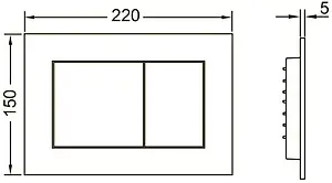 Комплект 6 в 1 TECEone K440403.WC2 с кнопкой TECEnow 9240403 черный глянцевый, 2