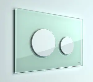 Клавиша смыва для унитаза TECEloop 9240651 кнопки/белый глянцевый, панель/стекло мятный зеленый, 2