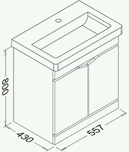 Тумба-умывальник напольная ISVEA Neo 60 белый 21NGS501060E Тумба-умывальник напольная ISVEA Neo 60 белый 21NGS501060E, 2