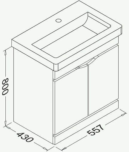 Тумба-умывальник напольная ISVEA Neo 60 белый 21NGS501060E