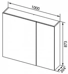 Шкаф-зеркало Aquanet Нью-Йорк 100 L орех 00203955 Шкаф-зеркало Aquanet Нью-Йорк 100 L орех 00203955, 2