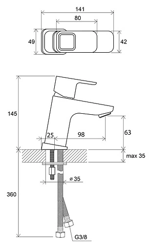 Смеситель для раковины Ravak 10° хром X070064