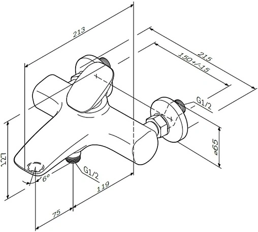 Смеситель для ванны Am.Pm Spirit 2.0 хром F70A10000