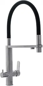 Смеситель для кухни с подключением к фильтру и выдвижным изливом Swedbe Selene Plus нержавеющая сталь/чёрный 8440, 4