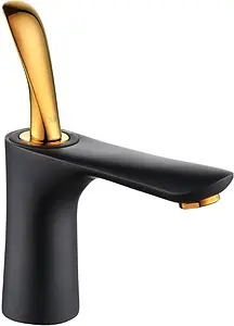 Смеситель для раковины D&K Venice Baciano чёрный матовый/золото DA1032159 Смеситель для раковины D&K Venice Baciano чёрный матовый/золото DA1032159, 1